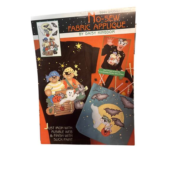 Daisy Kingdom No-Sew Fabric Applique Kit Ghostly Things Halloween NIP Vintage - Picture 1 of 3